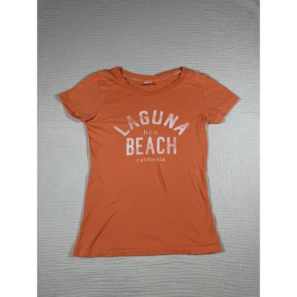 Vintage Hollister Laguna Beach Orange T-Shirt Size S | Y2K California Tee